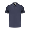 Calvin Klein blue cotton men's polo shirt with collar and short sleeves, casual and comfortable for everyday wear.