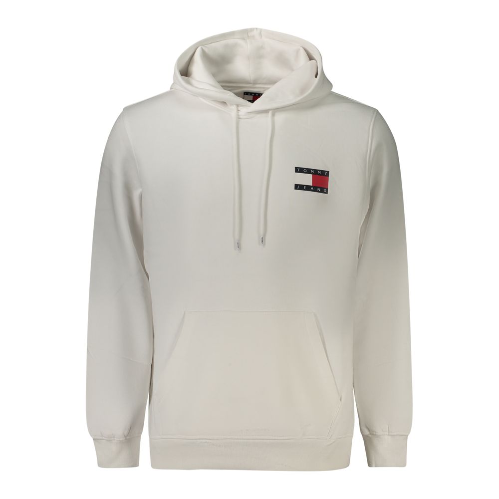 White cotton men's sweatshirt by Tommy Hilfiger with a classic fit and logo detail on the chest.