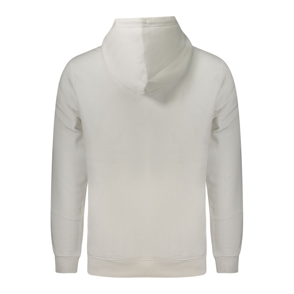 White cotton men's sweatshirt by Tommy Hilfiger with a classic crewneck and subtle logo detail.