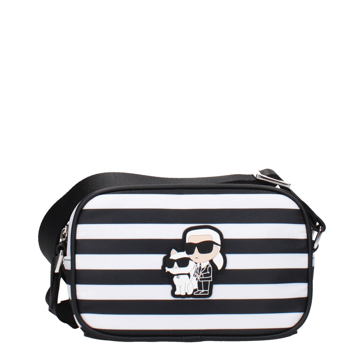 Karl Lagerfeld Black Fabric Crossbody Bag - Eljoys Fashion 