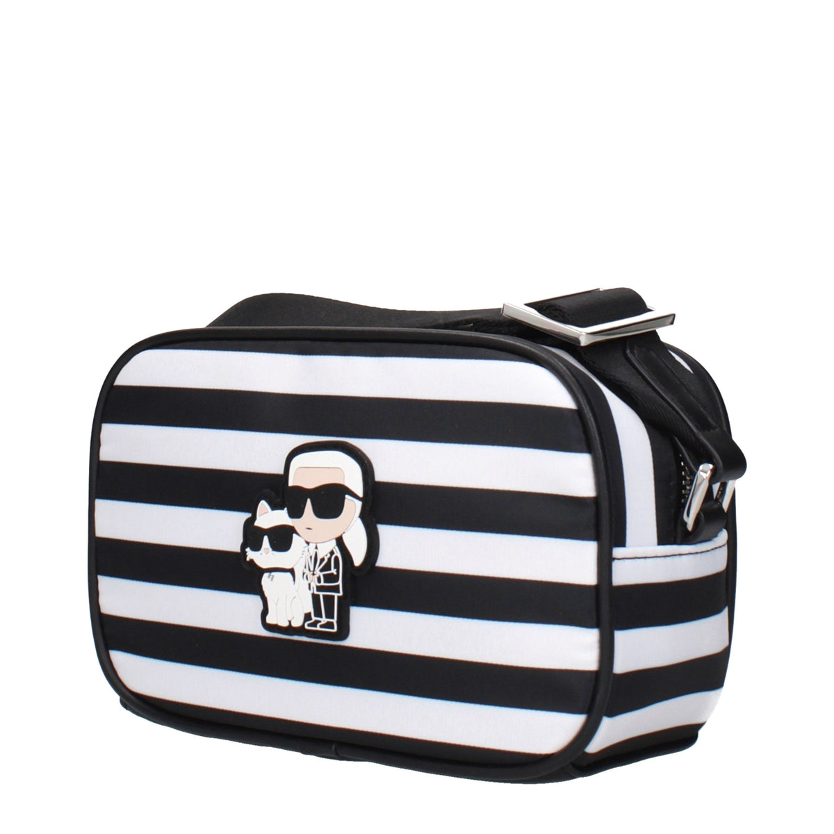 Karl Lagerfeld Black Fabric Crossbody Bag - Eljoys Fashion 