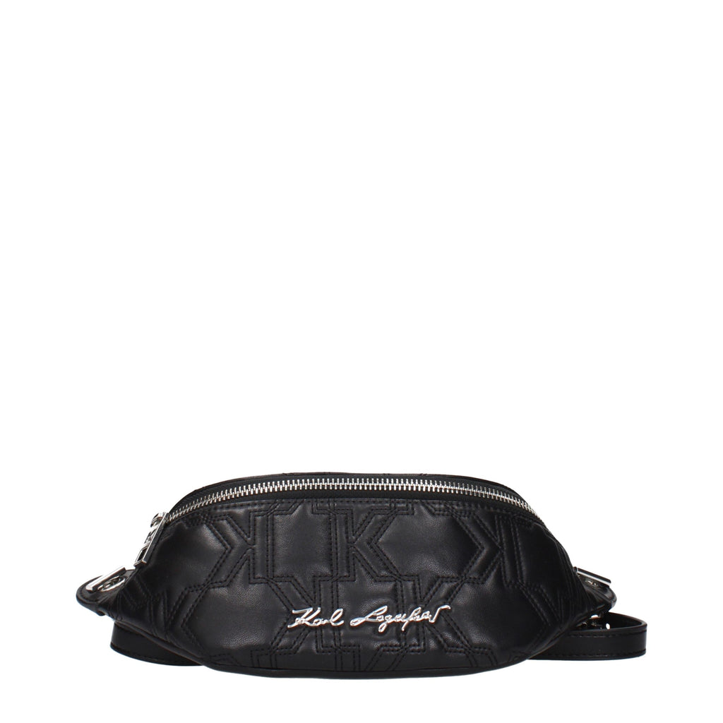 Karl Lagerfeld Black Leather Backpack - Eljoys Fashion 