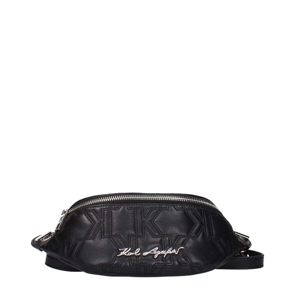 Karl Lagerfeld Black Leather Backpack - Eljoys Fashion 