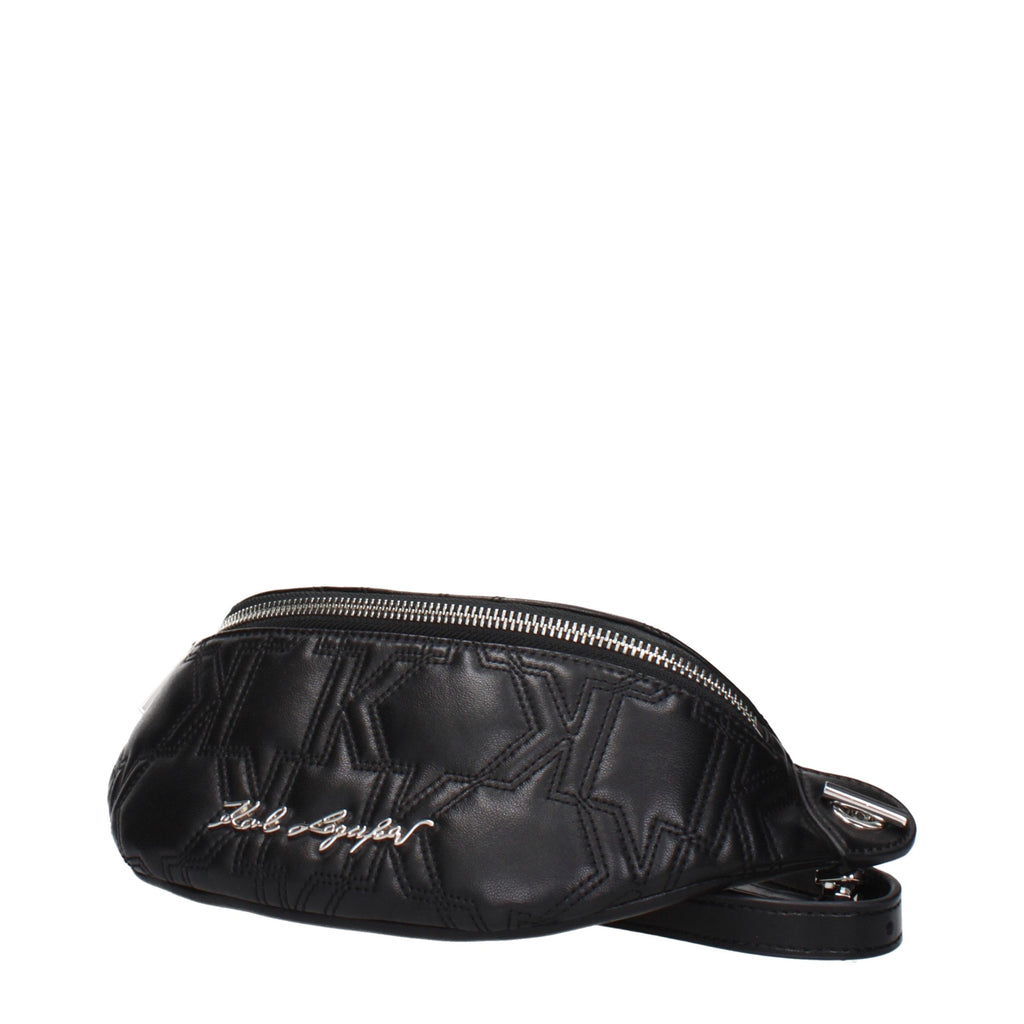 Karl Lagerfeld Black Leather Backpack - Eljoys Fashion 
