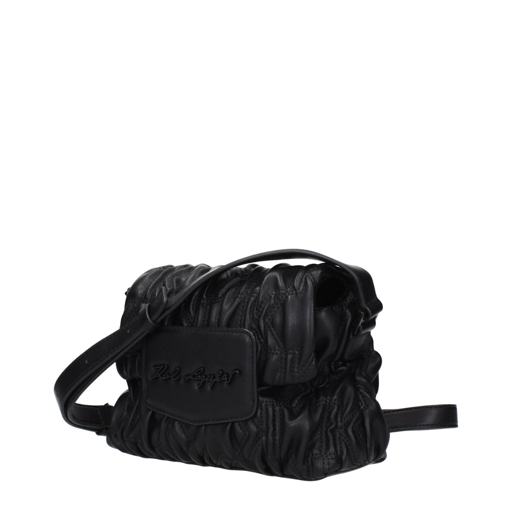 Karl Lagerfeld Black Polyester Crossbody Bag - Eljoys Fashion 