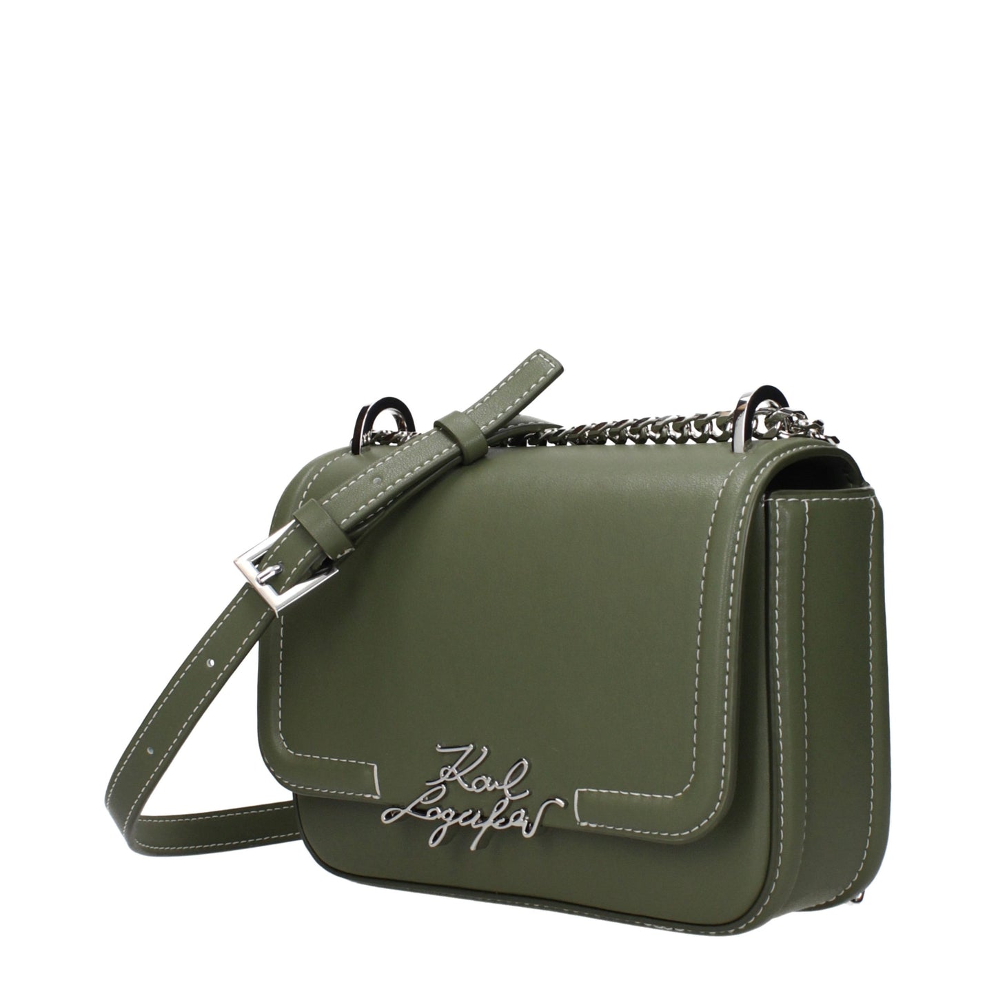 Karl Lagerfeld Green Leather Crossbody Bag