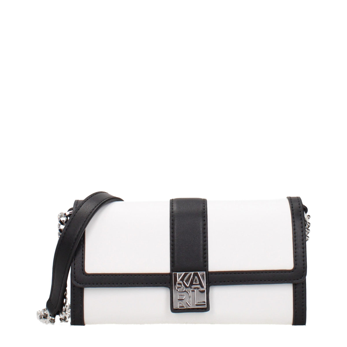 Karl Lagerfeld White Leather Clutch Bag - Eljoys Fashion 
