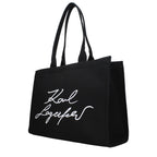 Karl Lagerfeld Black Fabric Shoulder Bag - Eljoys Fashion 