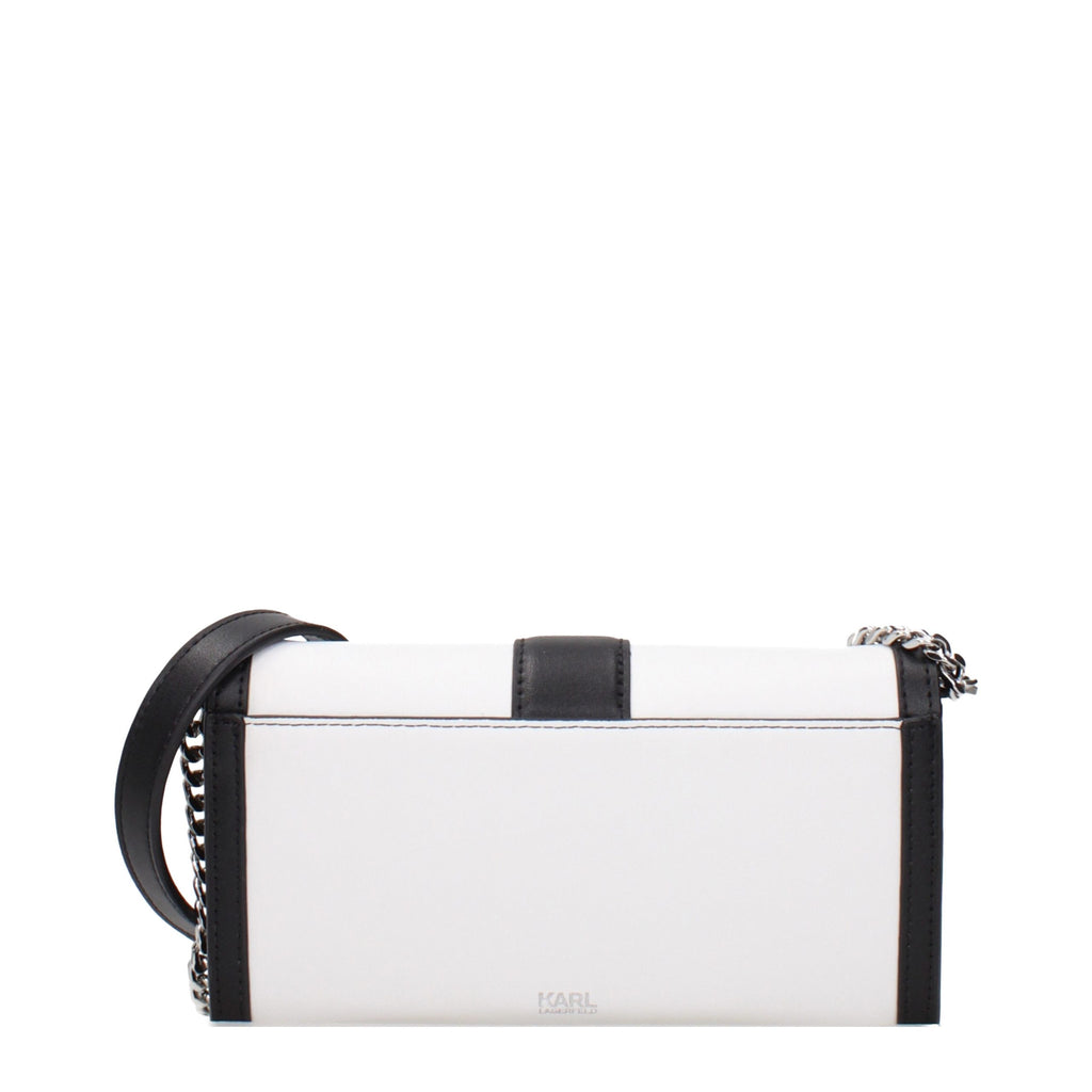 Karl Lagerfeld White Leather Clutch Bag - Eljoys Fashion 