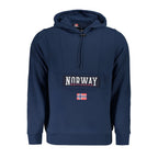 Norway 1963 blue cotton men's sweatshirt featuring a classic crew neck and relaxed fit, displayed on a hanger.