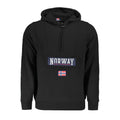 Norway 1963 black cotton men's hooded sweatshirt with front pocket and adjustable drawstrings, casual and comfortable style.