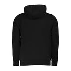 Norway 1963 black cotton men's hooded sweatshirt with front pocket and drawstrings, casual and comfortable fit.