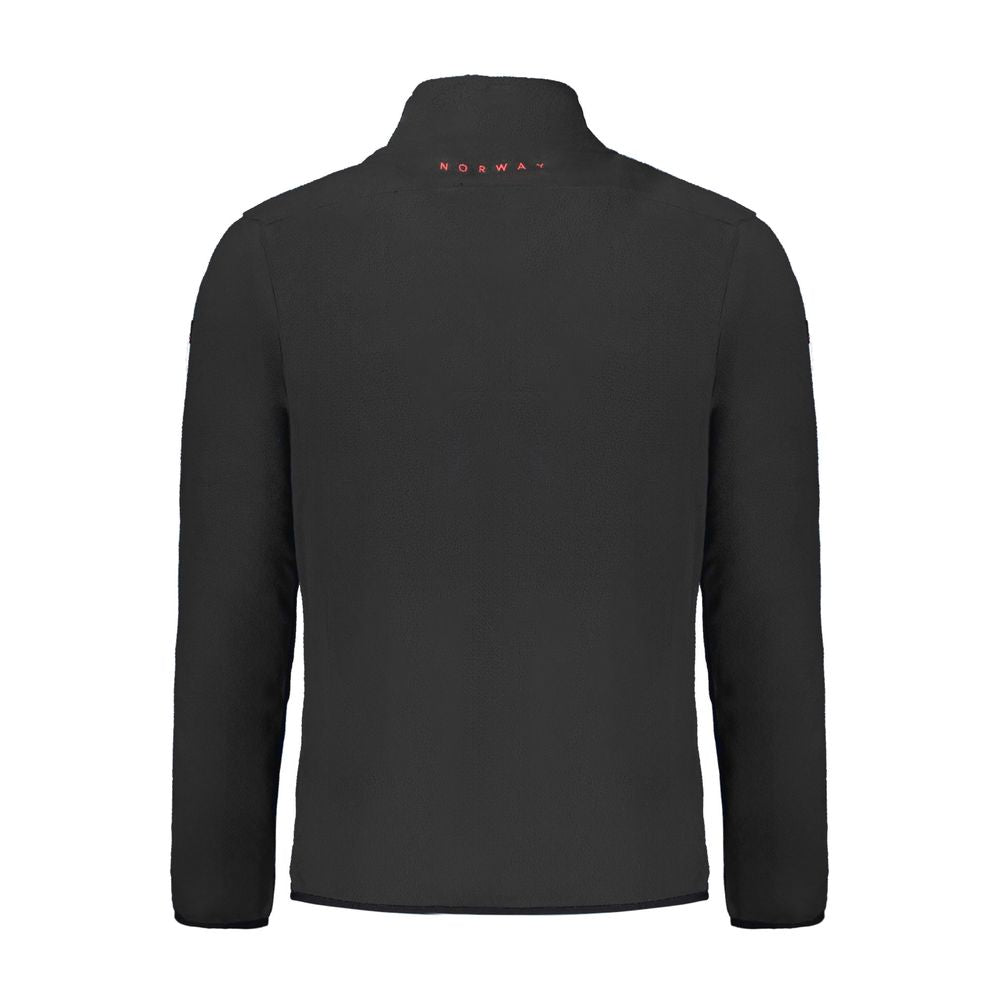 Norway 1963 black polyester men's sweatshirt with crew neck and long sleeves, casual fit, shown on a plain background.