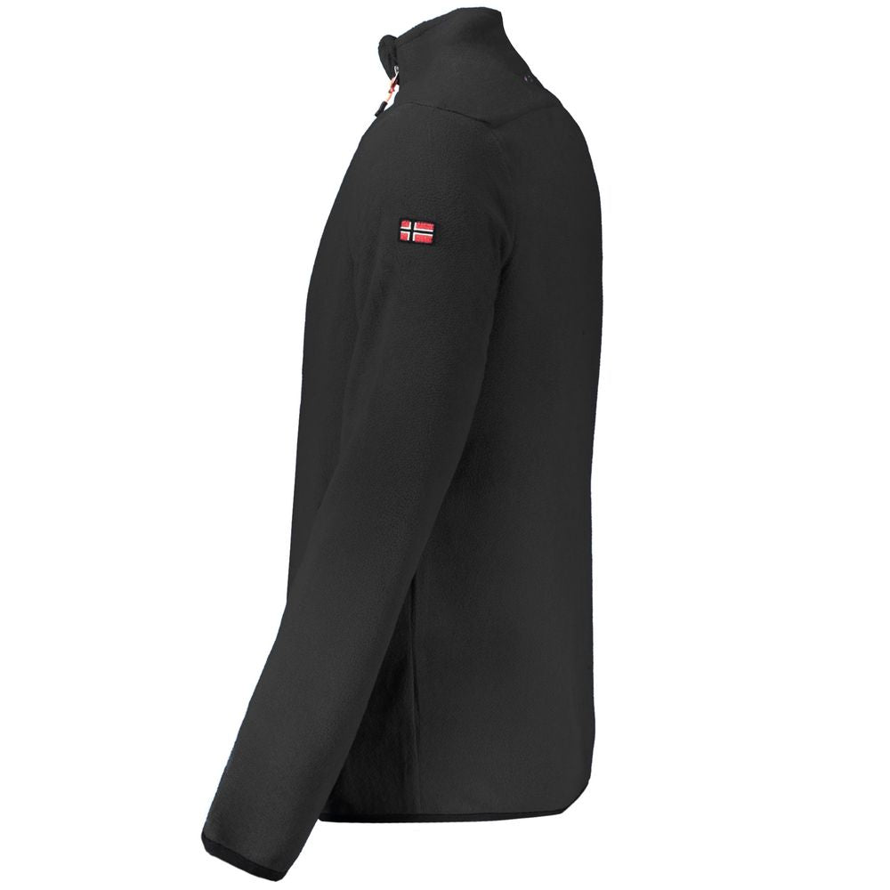 Norway 1963 black polyester men's sweatshirt with crew neck and long sleeves, casual and comfortable clothing.