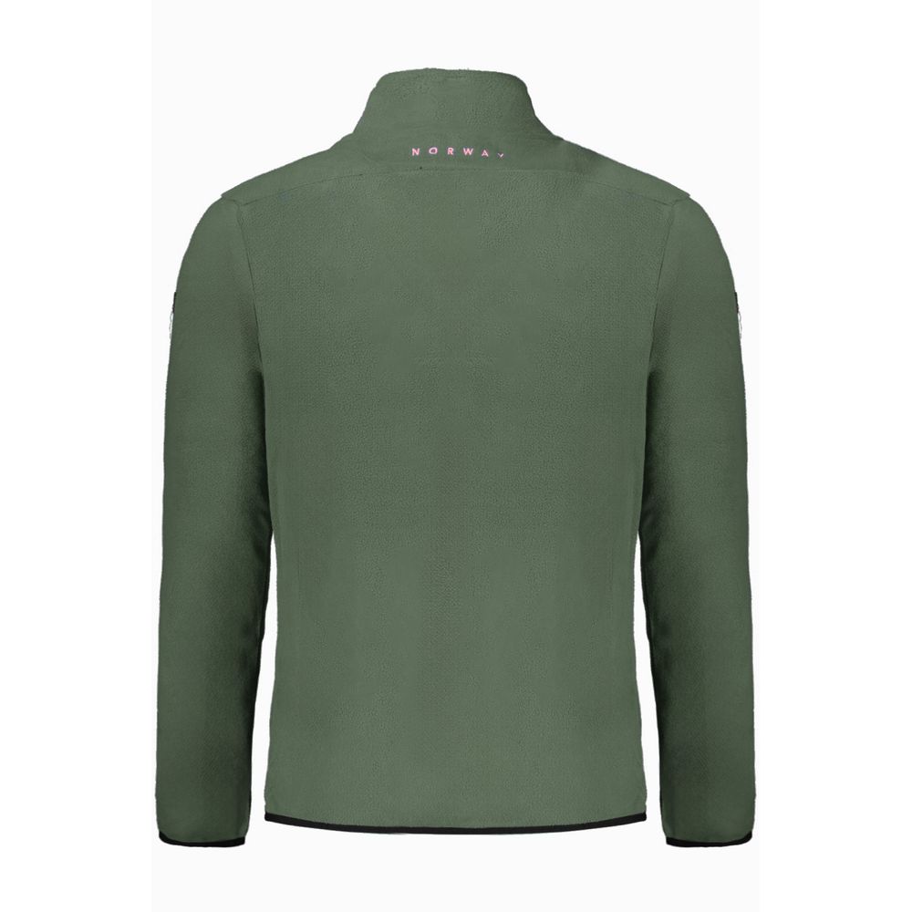 Green polyester men's sweater from Norway 1963 with a classic crewneck design and subtle branding details.