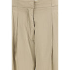 The Row Beige Silk Casual Pants - Eljoys Fashion 