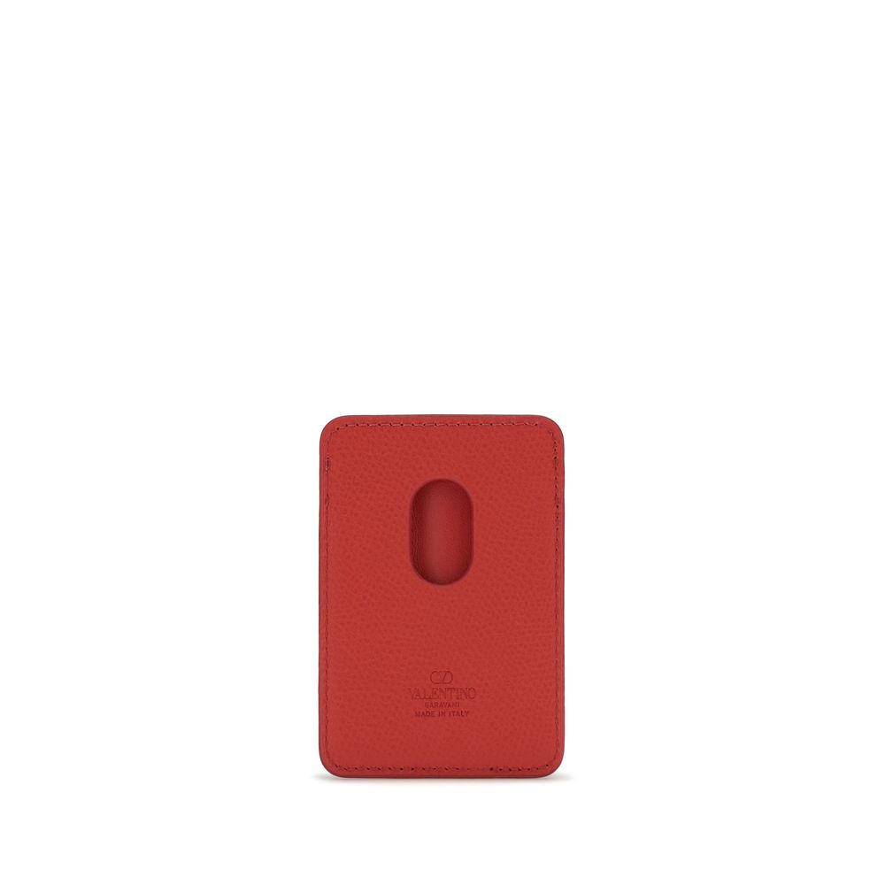 Valentino Garavani Red Calf Leather Bos Taurus Wallet - Eljoys Fashion 
