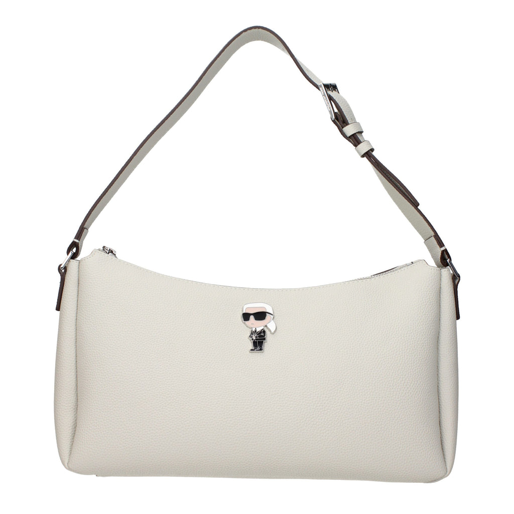Karl Lagerfeld Gray Leather Shoulder Bag