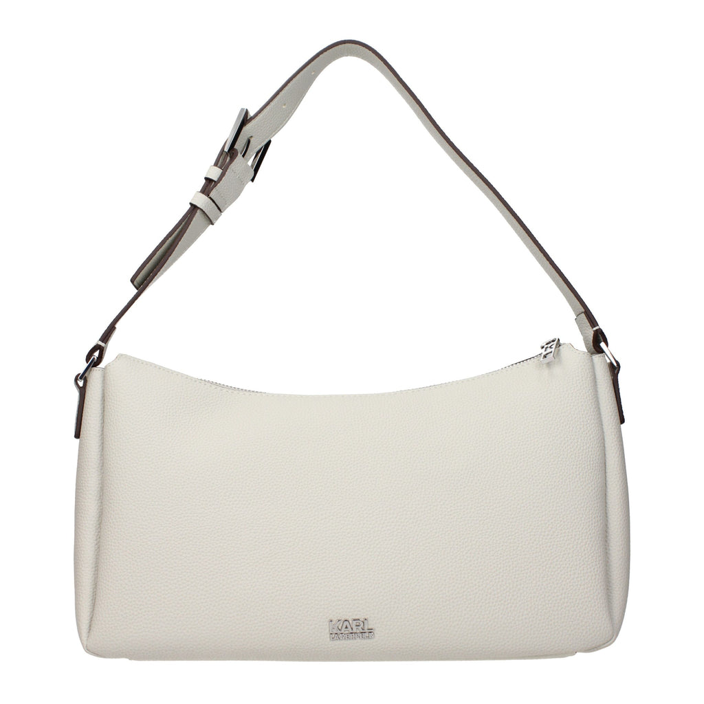 Karl Lagerfeld Gray Leather Shoulder Bag