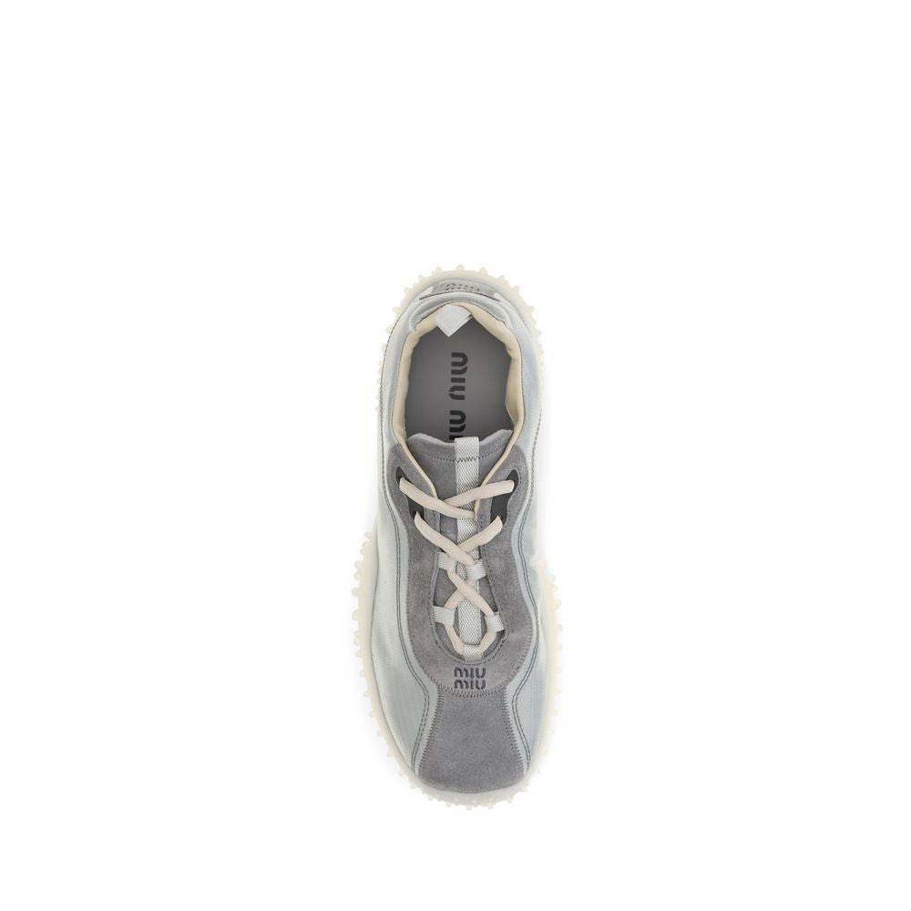 Miu Miu Gray Recycled Polyamide Chunky Sneakers - Eljoys Fashion 