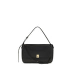Ferragamo Black Calf Leather Bos Taurus Shoulder Bag