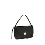 Ferragamo Black Calf Leather Bos Taurus Shoulder Bag