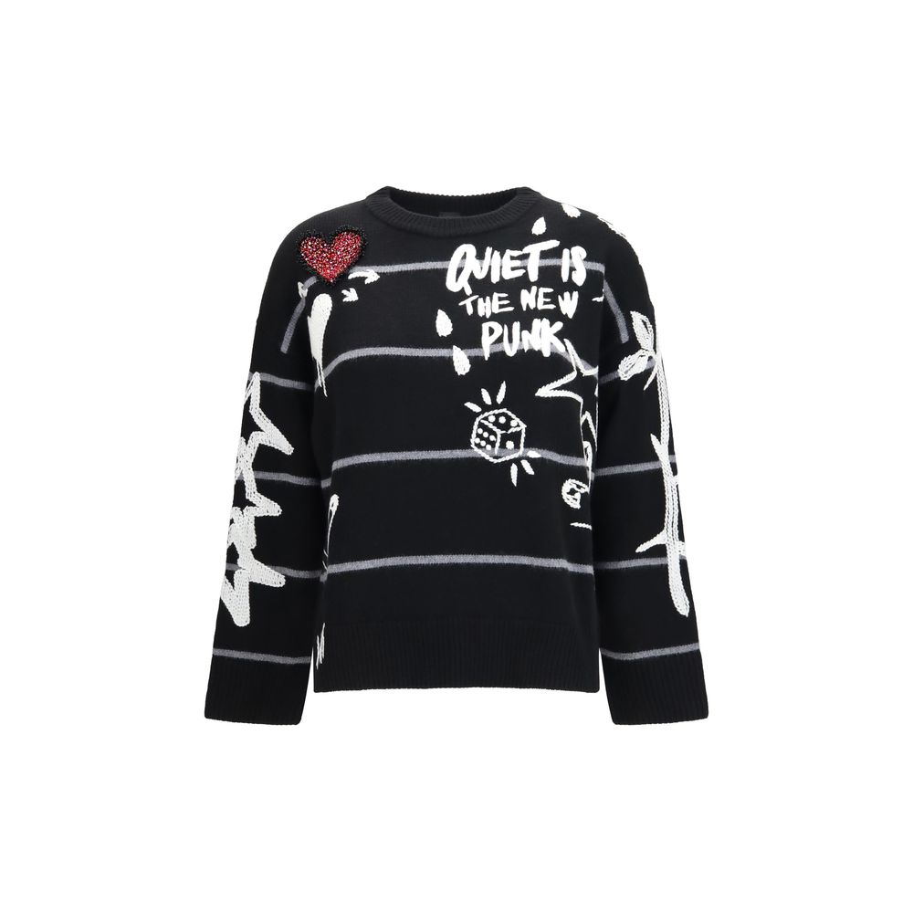 PINKO Black Wool Oves Aries Sweatshirt