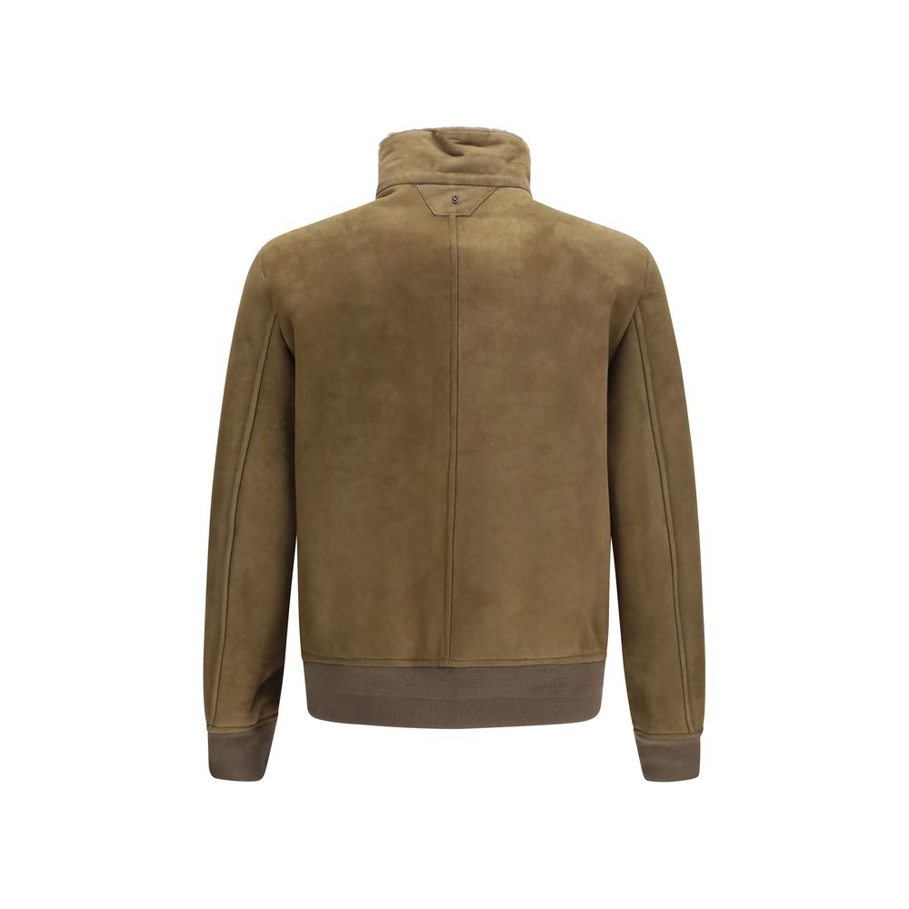 Salvatore Santoro Brown Lamb Ovis Aries Full-Length Jacket - Eljoys Fashion 