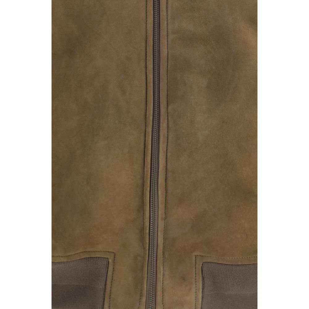 Salvatore Santoro Brown Lamb Ovis Aries Full-Length Jacket - Eljoys Fashion 