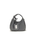 Ganni Gray Recycled Leather Handbag - Eljoys Fashion 