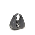 Ganni Gray Recycled Leather Handbag - Eljoys Fashion 