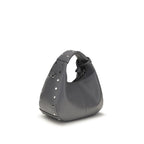 Ganni Gray Recycled Leather Handbag - Eljoys Fashion 