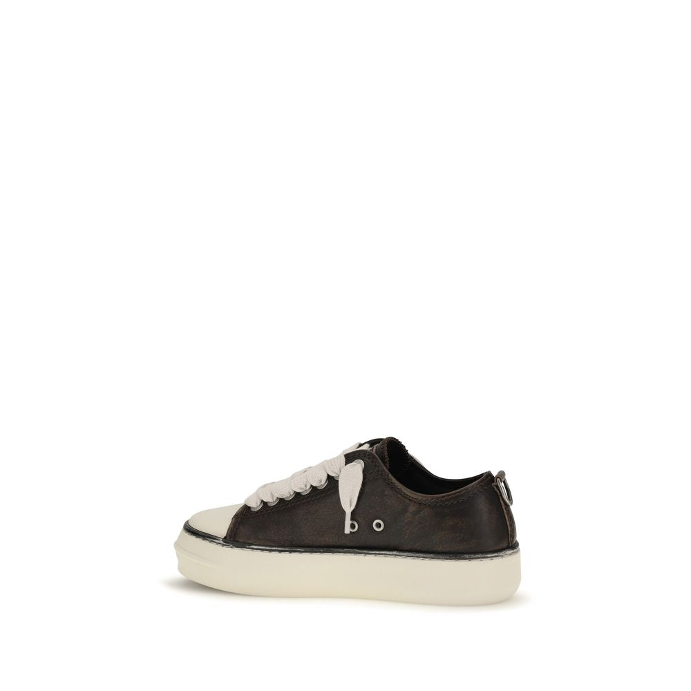 Represent Brown Calf Leather Bos Taurus Chunky Sneakers - Eljoys Fashion 