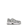 Gray New Balance athletic sneakers made from polyamide fabric, designed for comfort and performance.