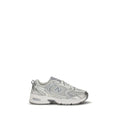 White New Balance athletic sneakers made of polyamide with a sleek design and cushioned sole for active wear.