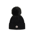 Moncler Black Wool Oves Aries Beanie