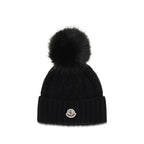 Moncler Black Wool Oves Aries Beanie