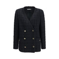 Alessandra Rich Black Cotton Full-Length Jacket