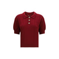 Alessandra Rich Bordeaux Wool Oves Aries Shortsleeve Shirt