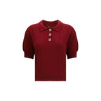 Alessandra Rich Bordeaux Wool Oves Aries Shortsleeve Shirt