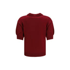 Alessandra Rich Bordeaux Wool Oves Aries Shortsleeve Shirt