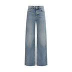 Saint Laurent Blue Cotton High-Waisted Jean