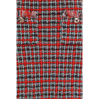 Self-Portrait Red Cotton Midi Skirt