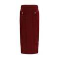Alessandra Rich Bordeaux Wool Oves Aries Midi Skirt