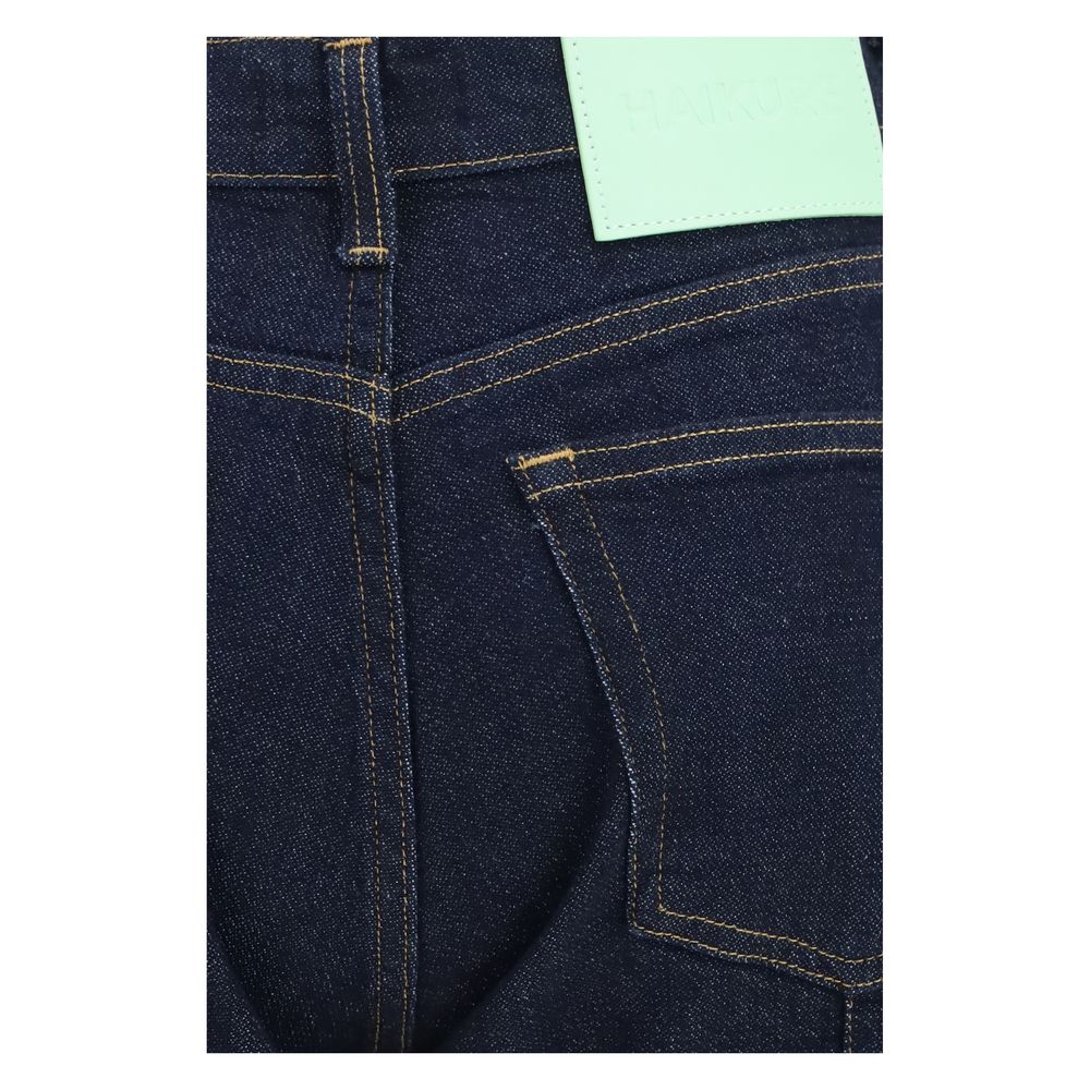 Haikure Blue Cotton Flared Jeans