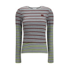 Ganni Gray Cotton Long Sleeve T-Shirt