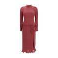 Alessandra Rich Bordeaux Silk Casual Dress