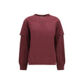 Ganni Bordeaux Cotton Sweatshirt