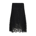 Fendi Black Silk Midi Skirt