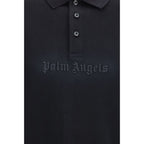 Palm Angels Black Cotton Polo Shirt